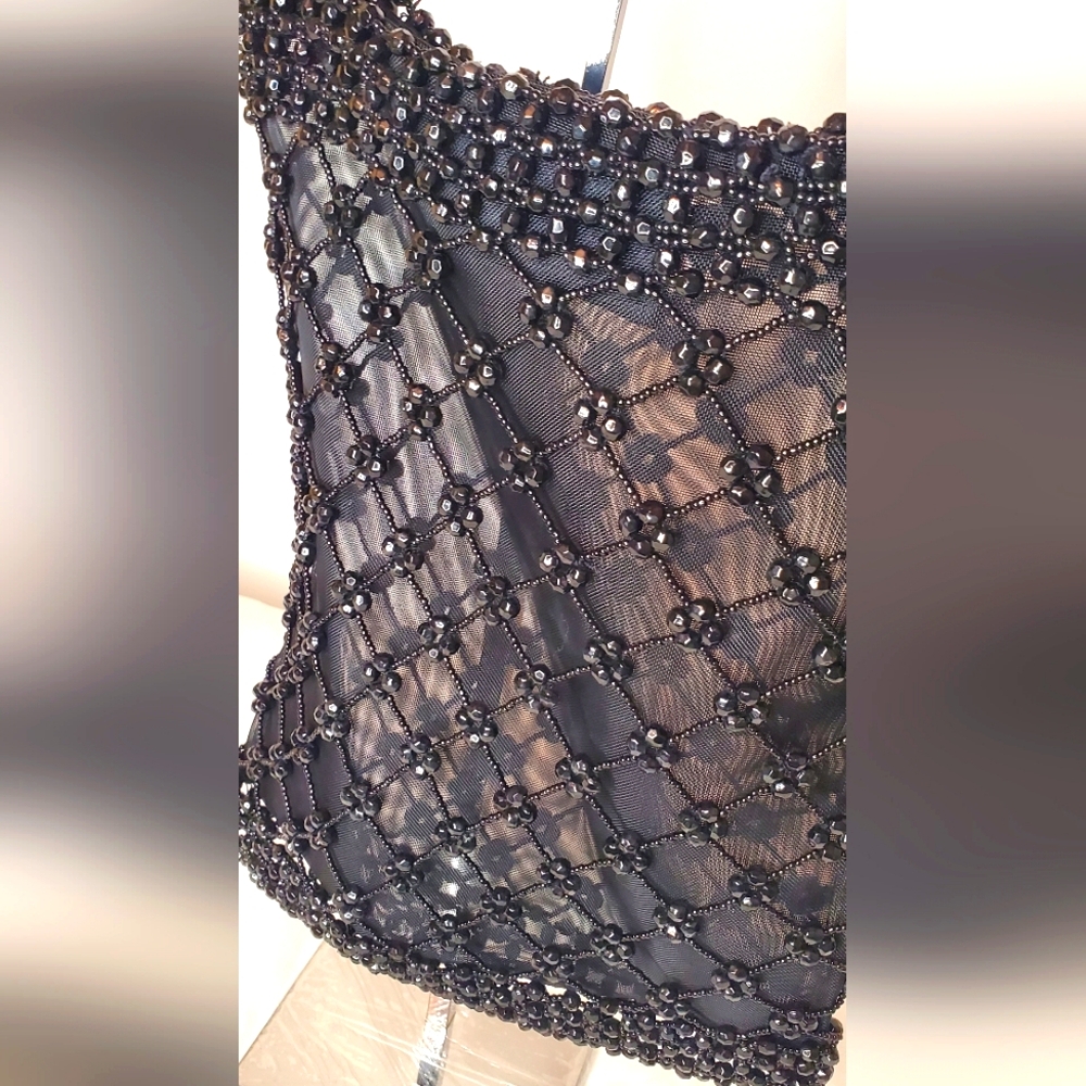 COMECO Chic Black Beaded Shoulder Bag - Picture 12 of 12